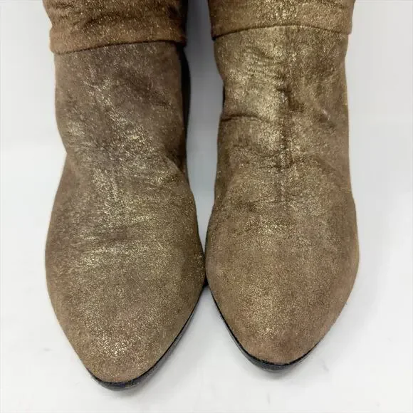 Vintage Casadei Textured Metallic Leather Tall Knee Boots size 6